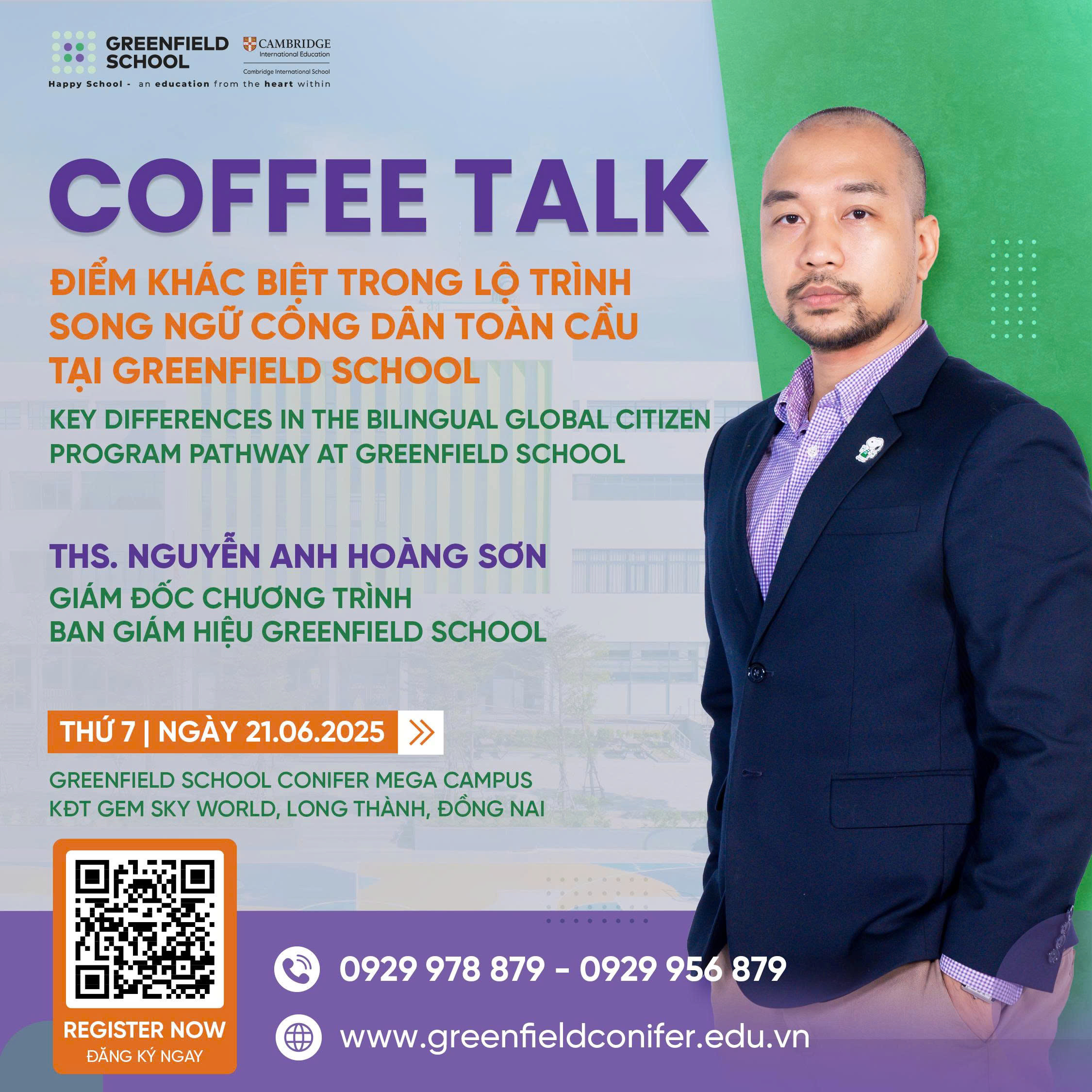 Chương trình Coffee Talk with BOM: Lộ trình song ngữ tại Greenfield School: Phù hợp - Hiệu quả - Đột phá