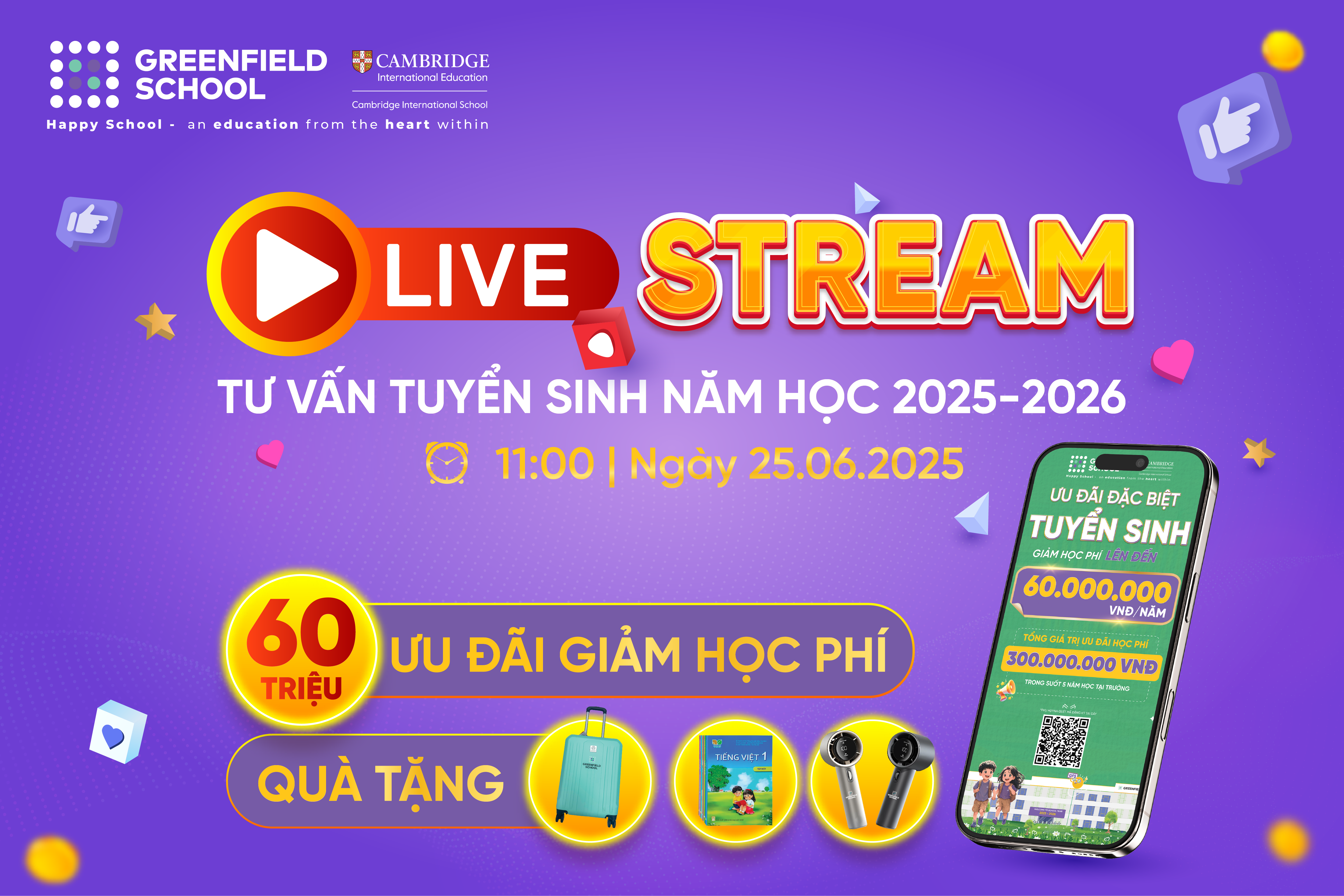 Livestream tư vấn tuyển sinh cùng Greenfield School