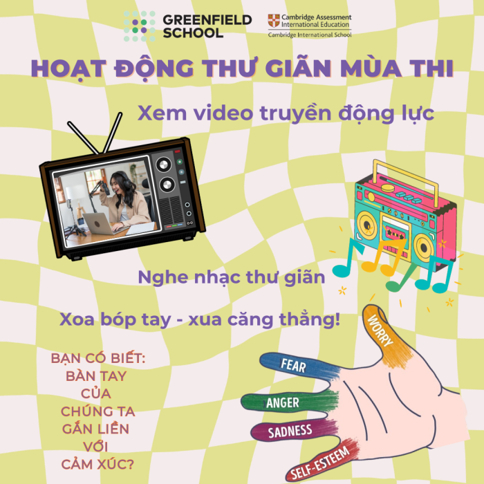 HOẠT ĐỘNG GIẢM STRESS MÙA THI CUỐI HỌC KỲ I 2023 | greenfieldconifer.edu.vn